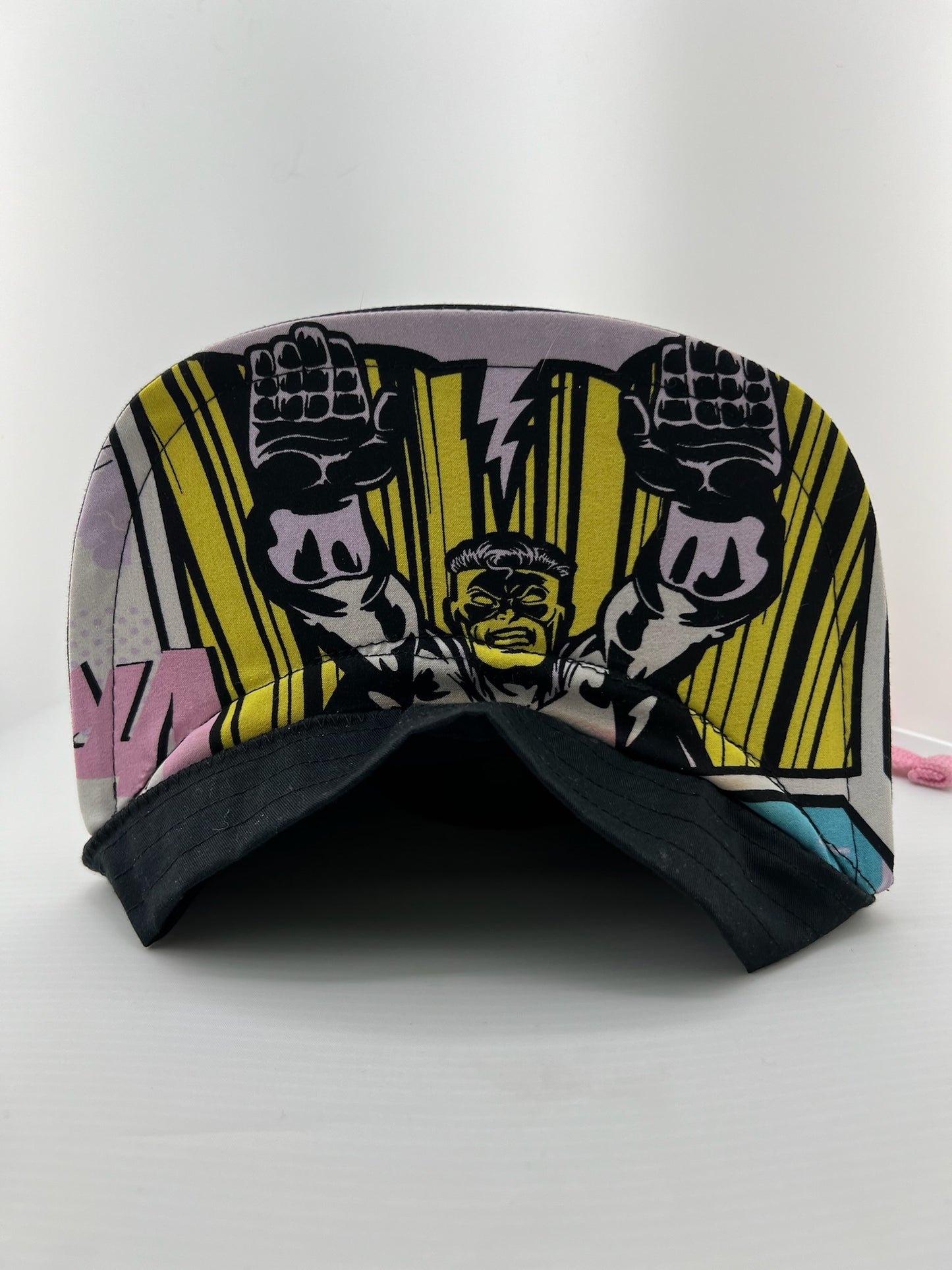 Comic / Black with Pink Lace Back 5 Panel