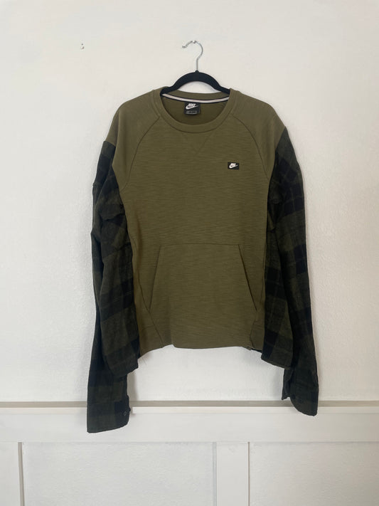 Nike Green Sweater Green/Black Plaid