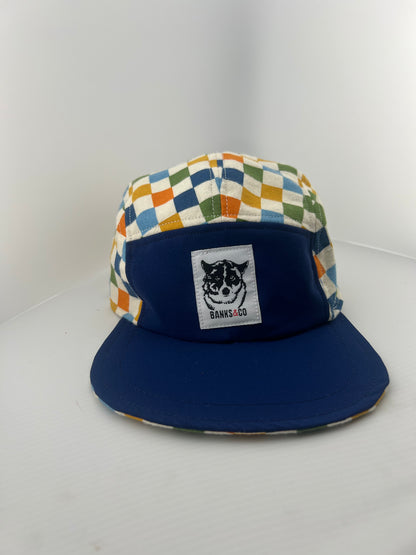 Toddler Multi Checker with Lace Back 5 Panel