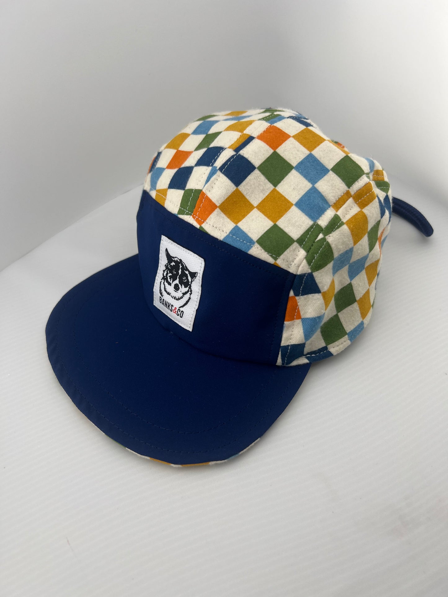 Toddler Multi Checker with Lace Back 5 Panel